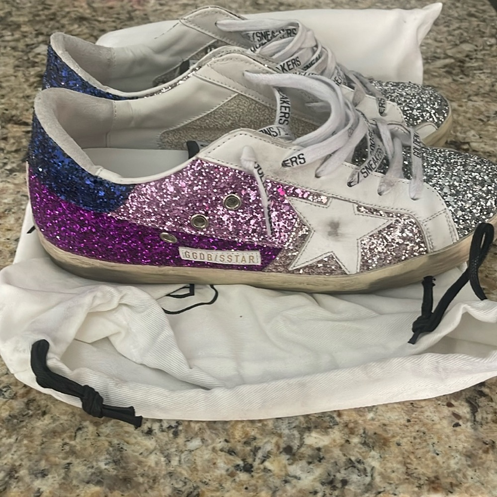 Golden goose all star multi glitter as pictured worn gently a handful of times